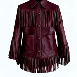 Cornellia Leather Fringe Jacket