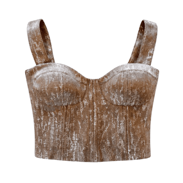 Bustier Dorado con Cafe