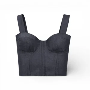blue denim bustier