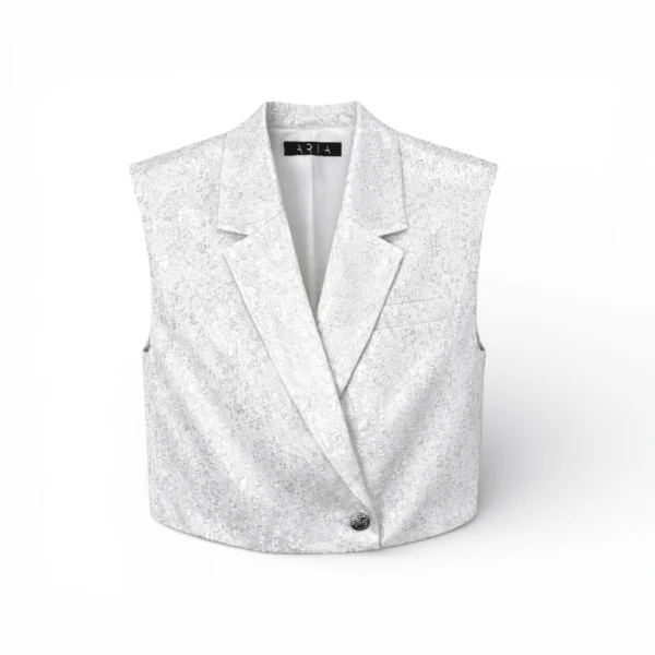 The Vest Blanco Jaspeado Plata.
