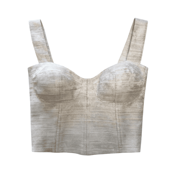 Bustier beige con blanco rayas