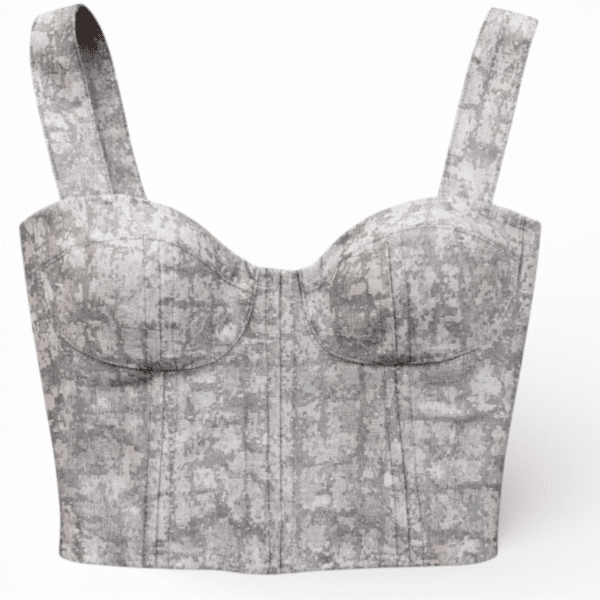 Bustier cuadros plata y rosa