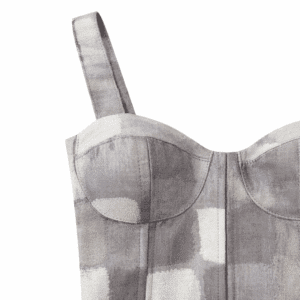 Bustier Cuadros Gris blanco beige