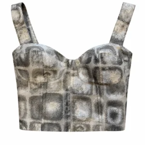 Bustier cuadros verde y gris